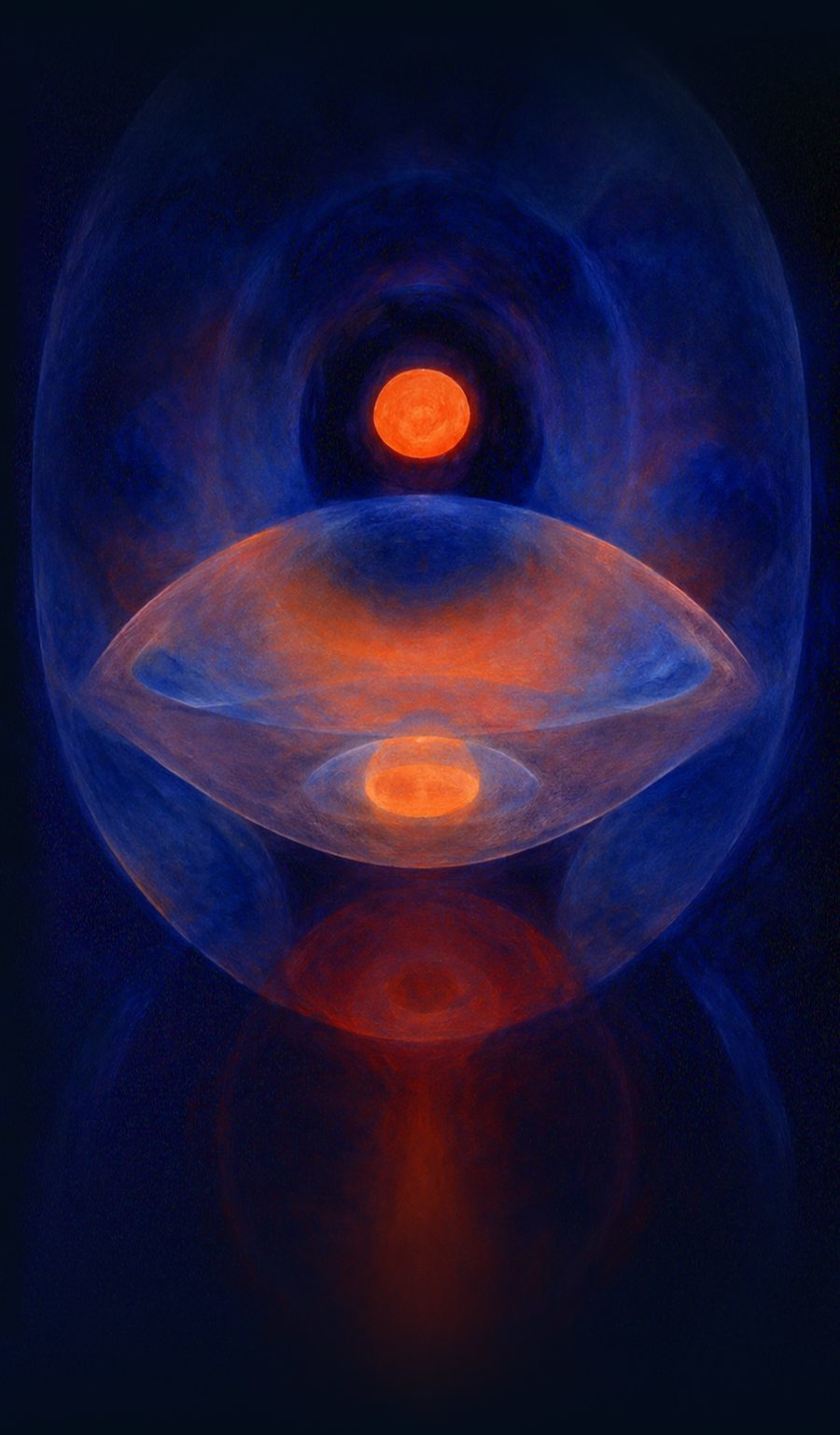 Illustration abstraite : une sphère lumineuse évoque le regard, la conscience et la profondeur.